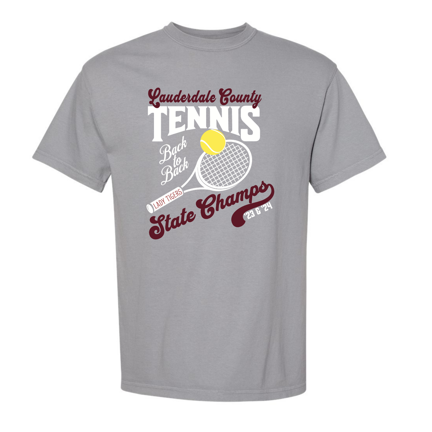 LCHS Tennis Racket Comfort Color Granite Short Sleeve