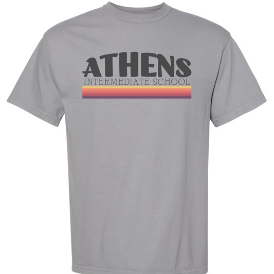 Athens Intermediate School Retro Stripes Short Sleeve Tees