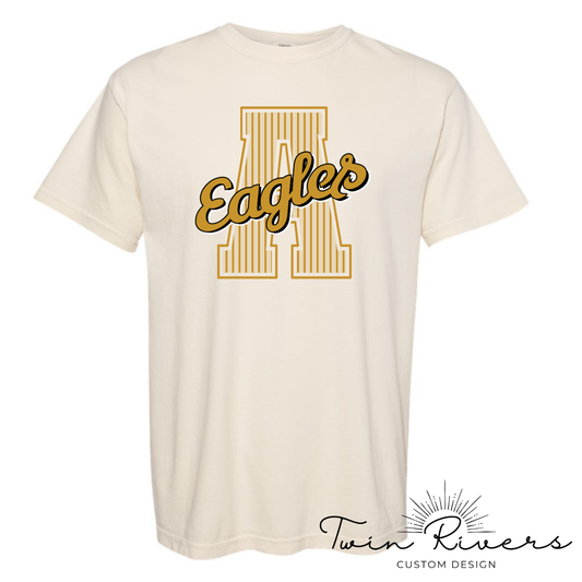 Athens Eagles Striped Varsity Letter Tees