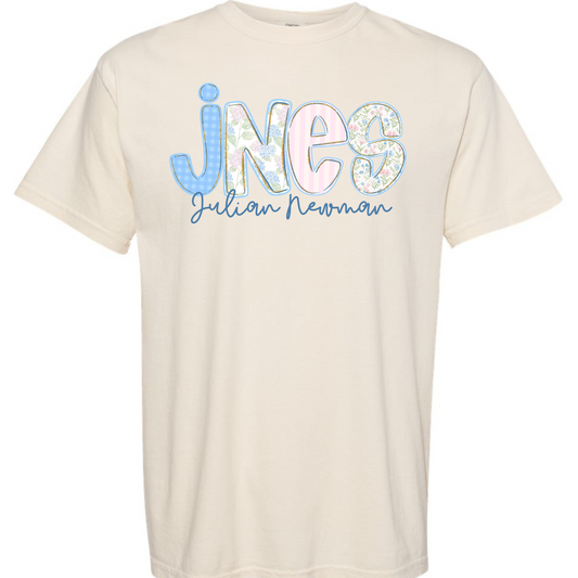 JNES Floral Letters Short Sleeve Tees