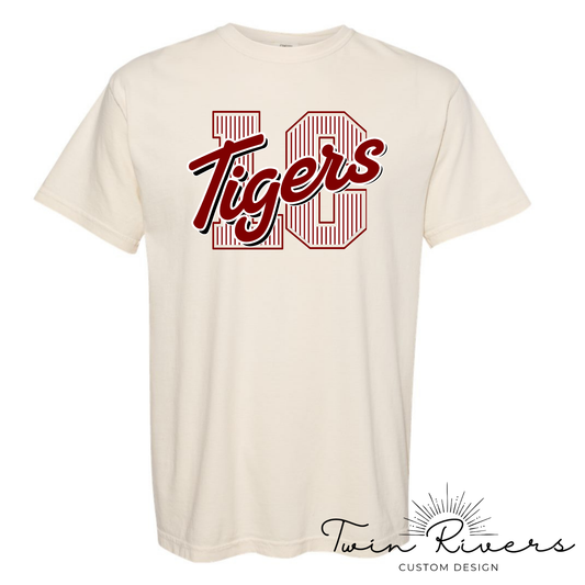 Lauderdale County Tigers Varsity Striped Letter Tees