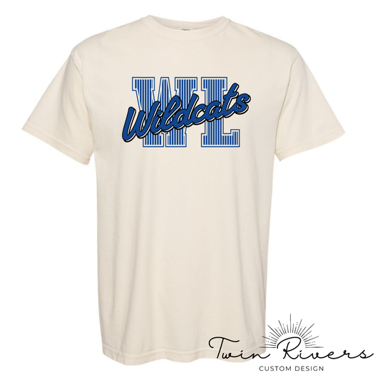 West Limestone Wildcats Striped Varsity Letter Tees
