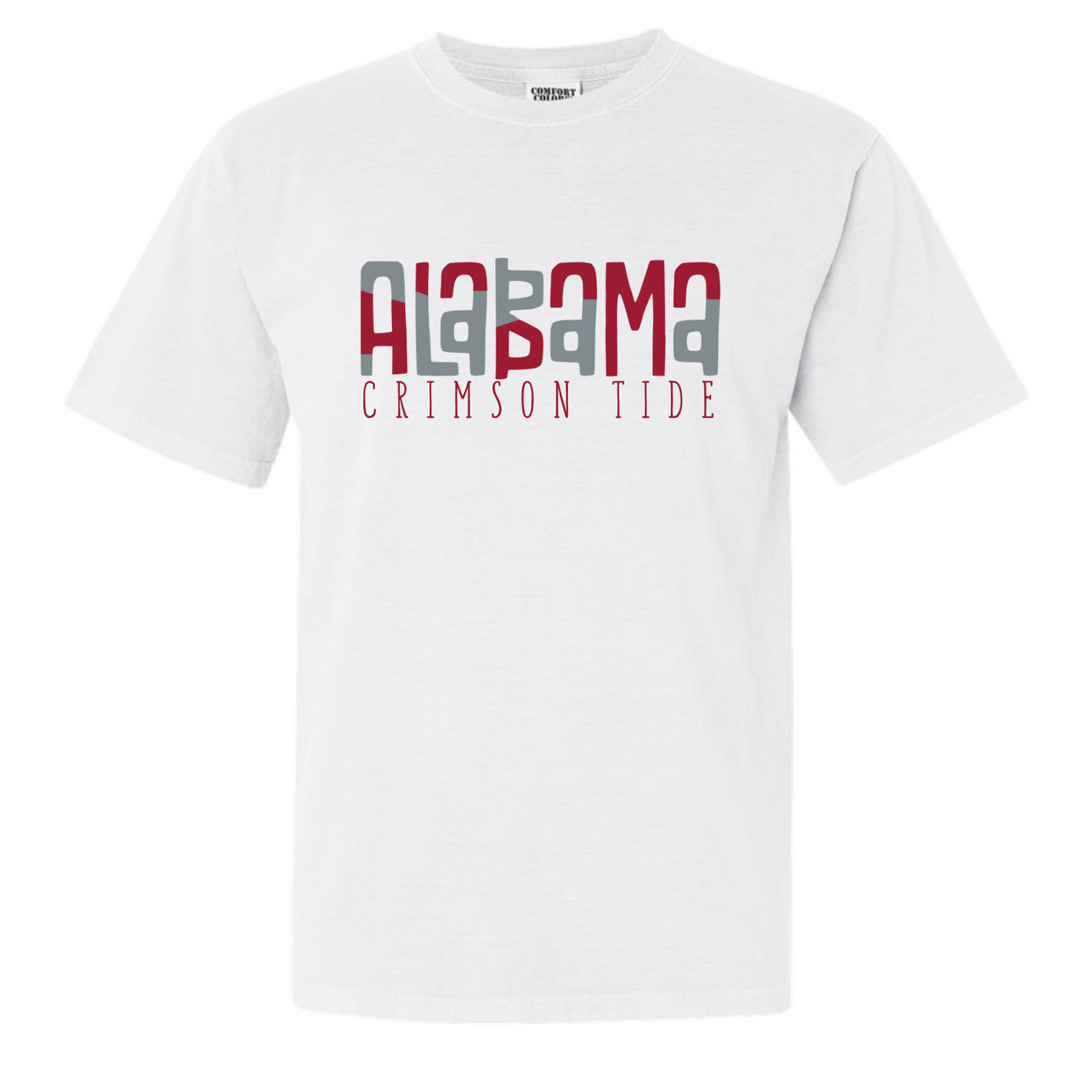 Alabama Crimson Tide - White Comfort Color Short Sleeve