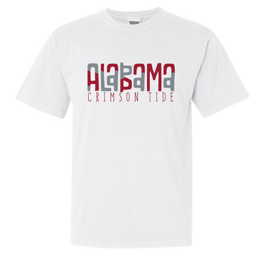Alabama Crimson Tide - White Comfort Color Short Sleeve