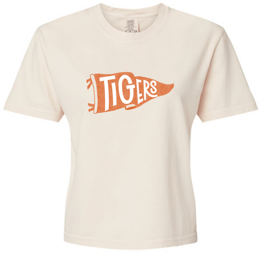 Auburn Tigers Pennant - Ivory Boxy Top