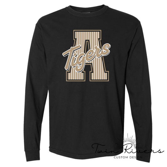 Ardmore Tigers Varsity Striped Letter Long Sleeve Tees