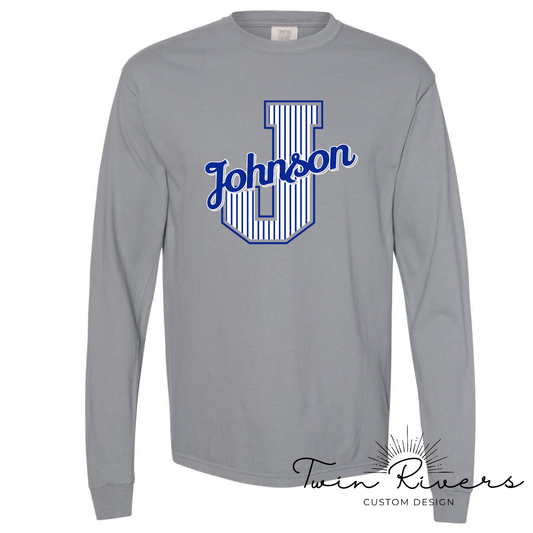 Johnson Striped Varsity Letter Long Sleeve