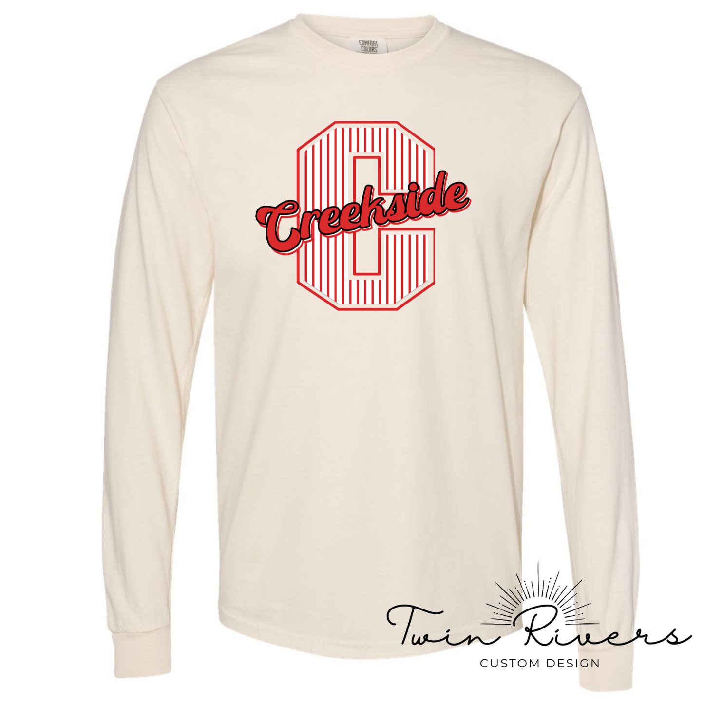 Creekside Striped Varsity Letter Long Sleeve Tees