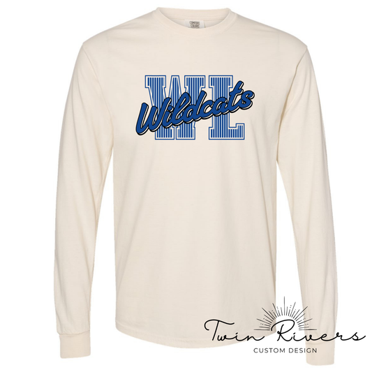 West Limestone Wildcats Striped Varsity Letter Long Sleeve