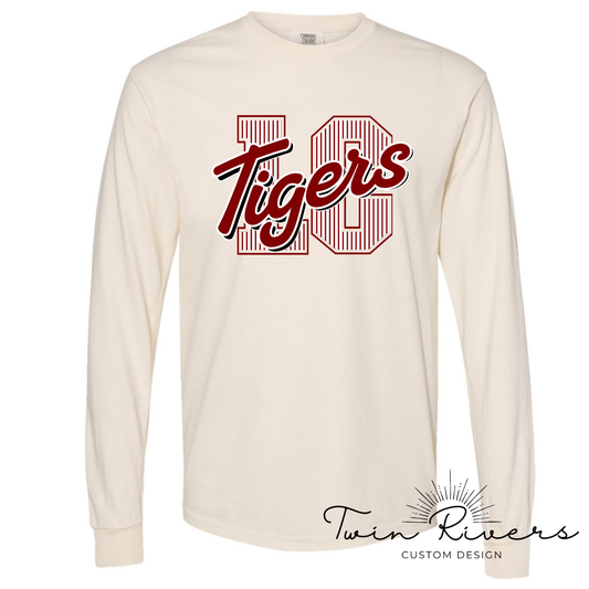 Lauderdale County Tigers Varsity Striped Letter Long Sleeve
