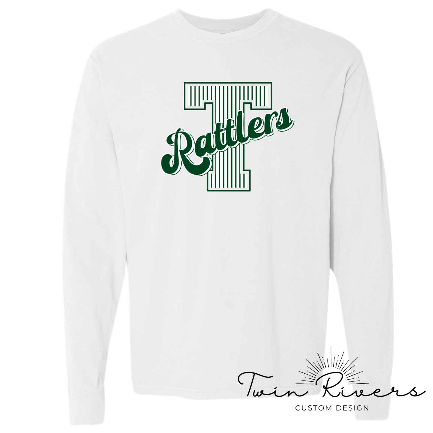 Rattlers Striped Varsity Letter Long Sleeve Tees