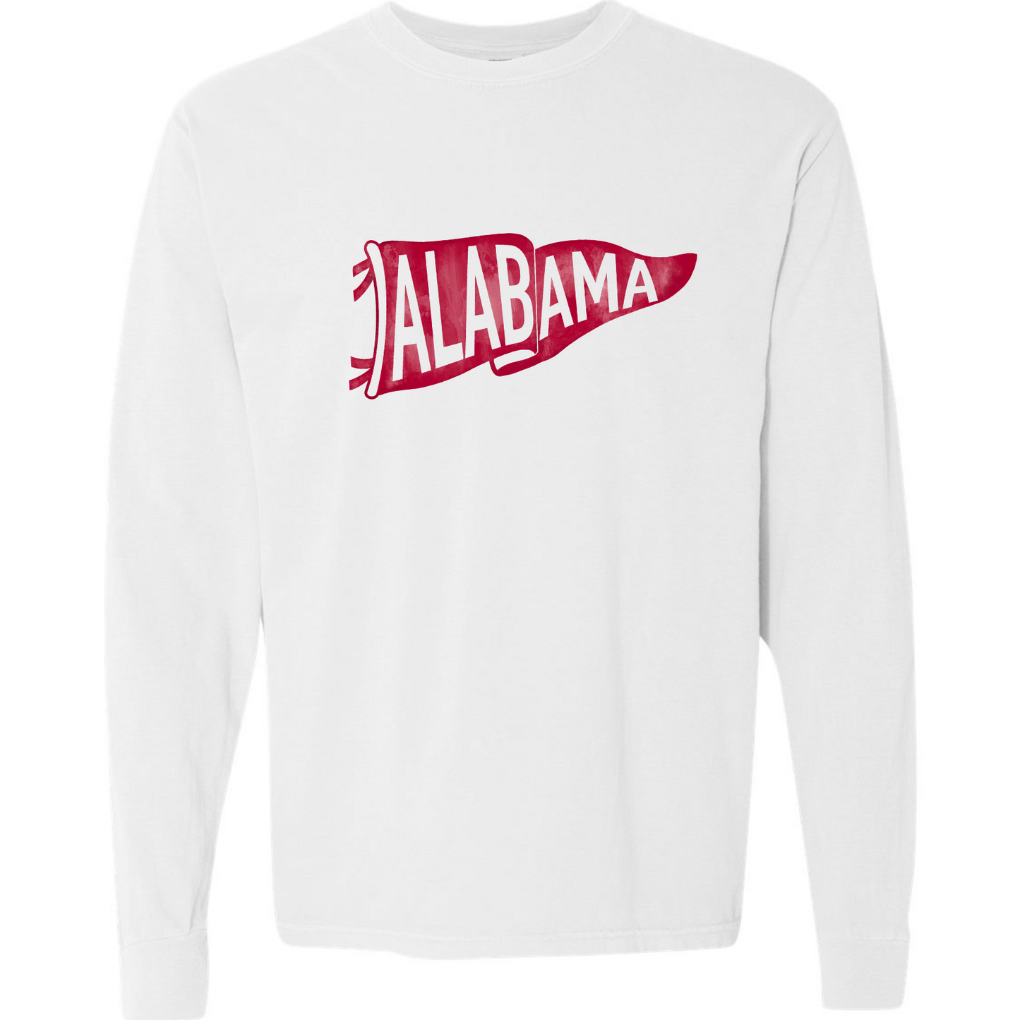 Alabama Pennant - White Comfort Color Long Sleeve