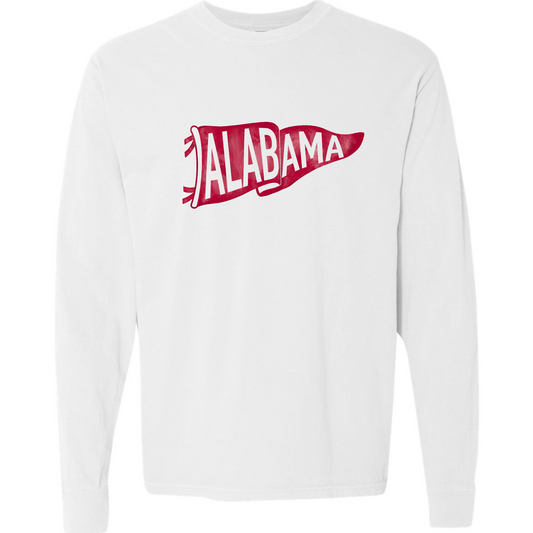Alabama Pennant - White Comfort Color Long Sleeve