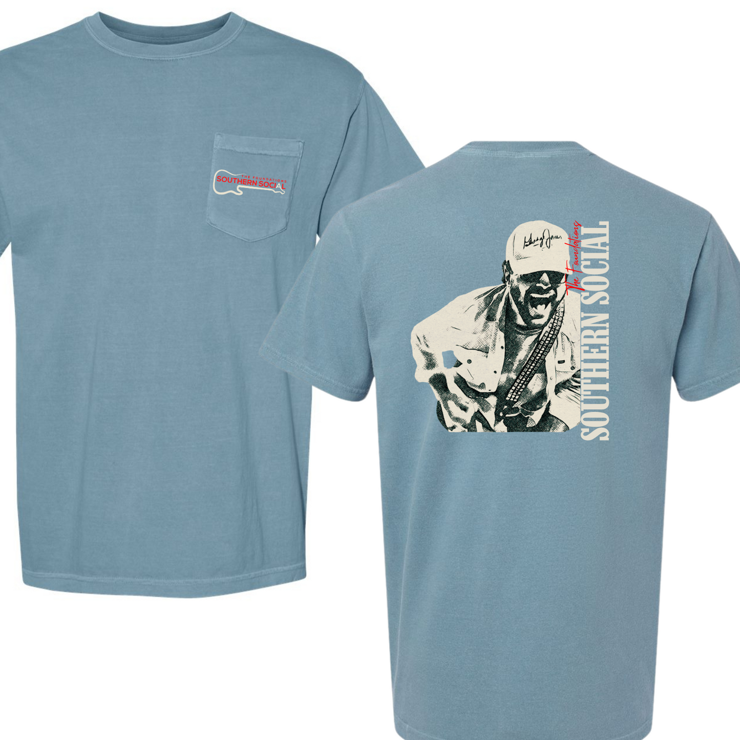 Comfort Colors Pocket Tee - Ice Blue 6030
