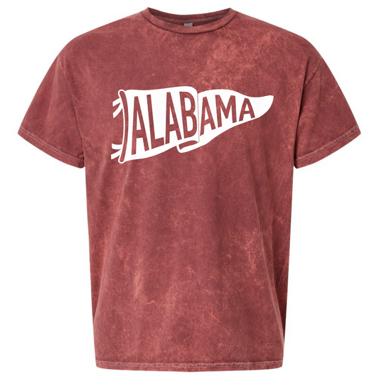 Alabama Pennant - Dyenomite Mineral Wash Crimson Short Sleeve