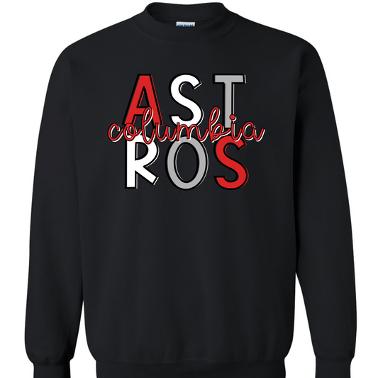 Columbia Elementary Highlighter ASTROS Black Gildan Sweatshirt