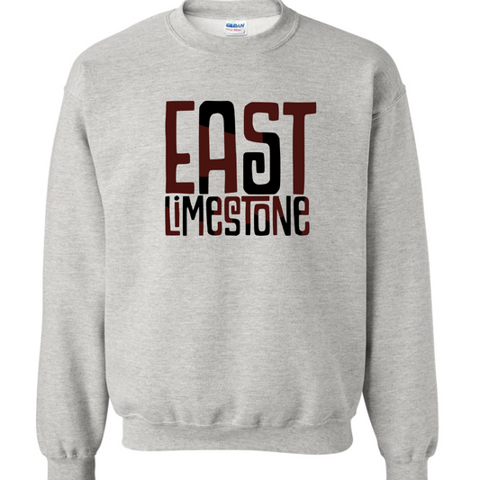 East Limestone Color Block - Gildan Ash Gray Sweatshirt