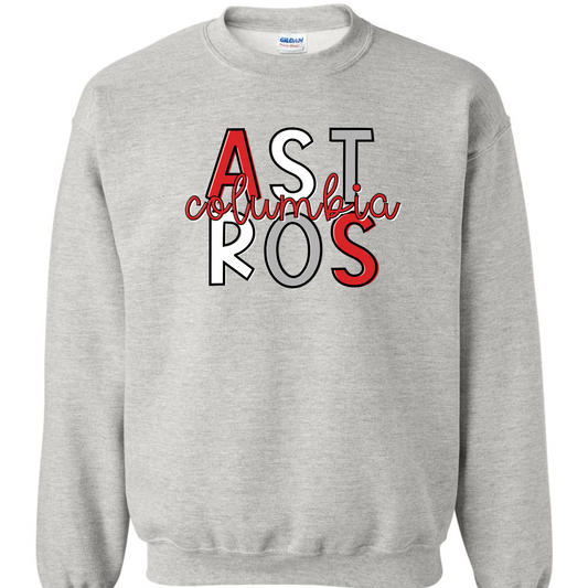 Columbia Elementary Highlighter ASTROS Ash Gray Gildan Sweatshirt