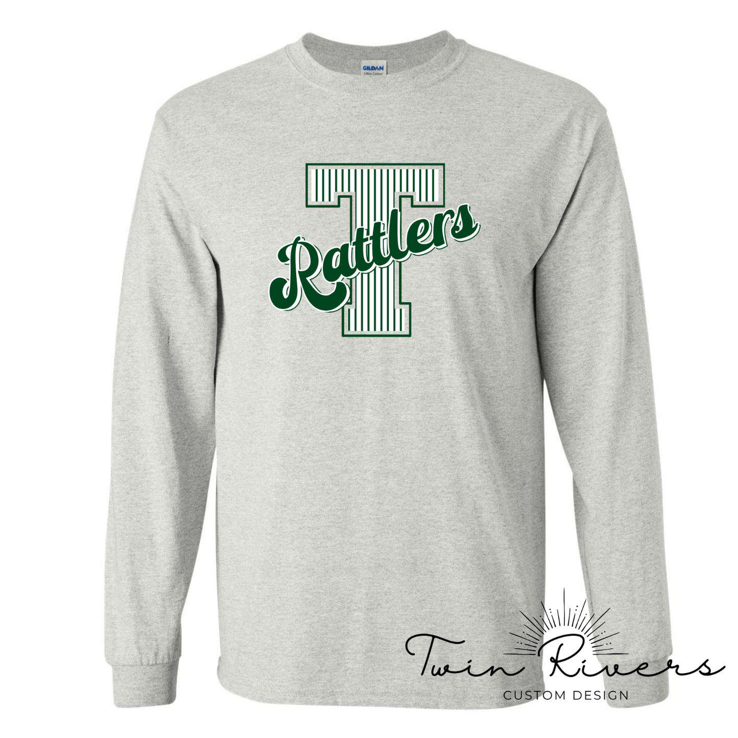 Rattlers Striped Varsity Letter Long Sleeve Tees