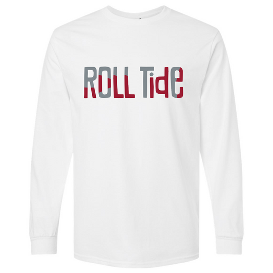 Roll Tide - White Gildan Long sleeve