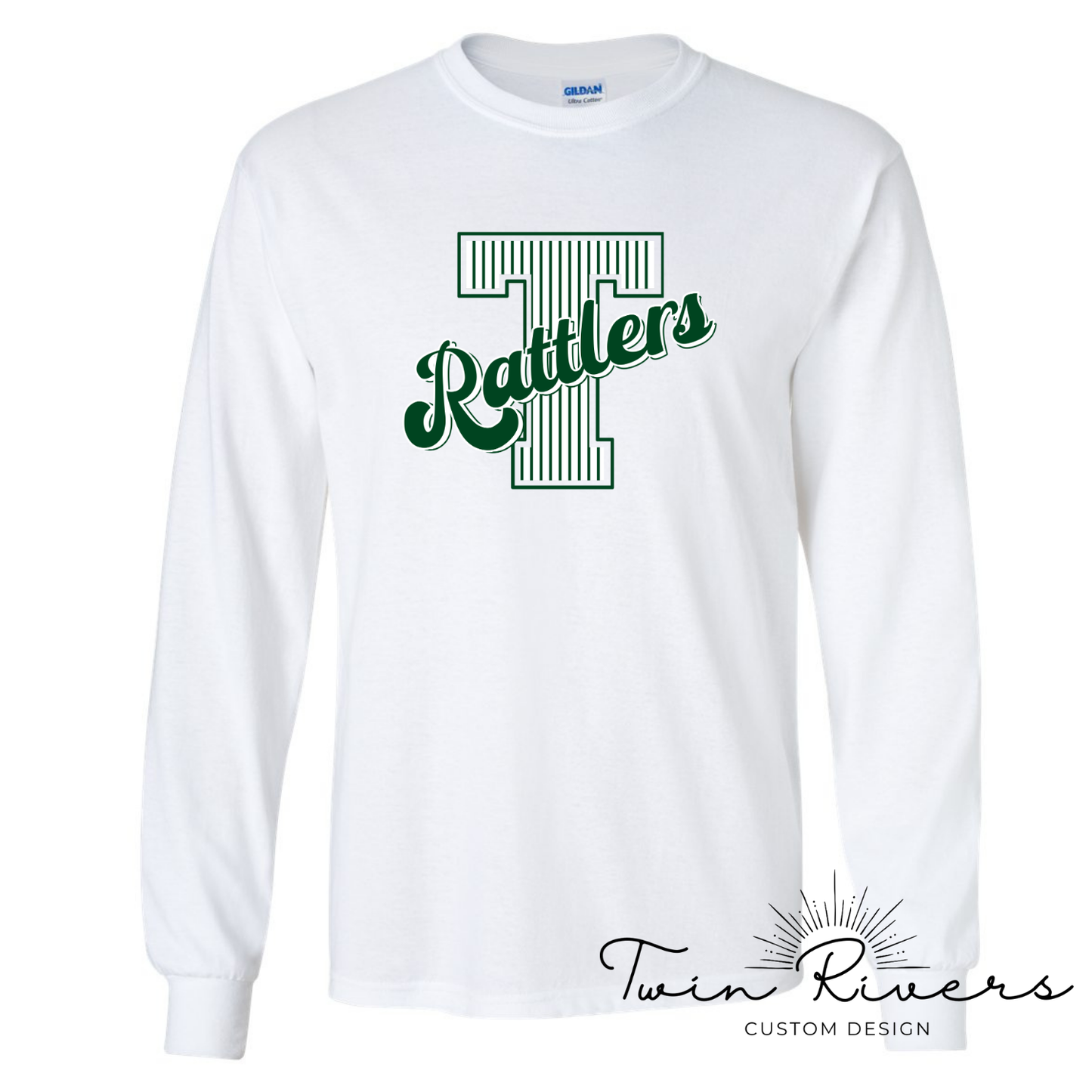 Rattlers Striped Varsity Letter Long Sleeve Tees