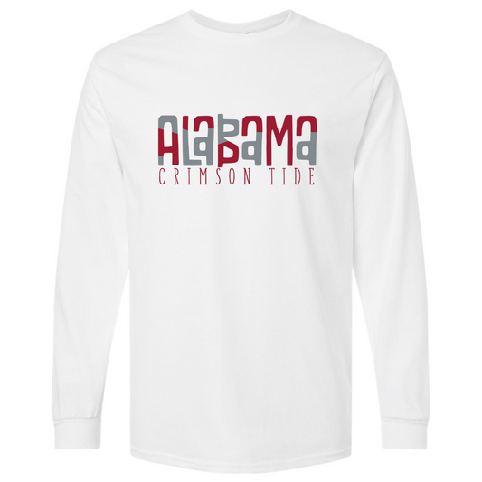 Alabama Crimson Tide - White Gildan Long sleeve