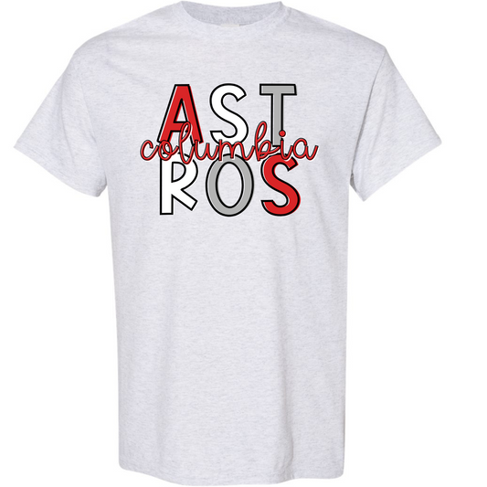 Columbia Elementary Highlighter ASTROS Ash Gray Gildan Tee