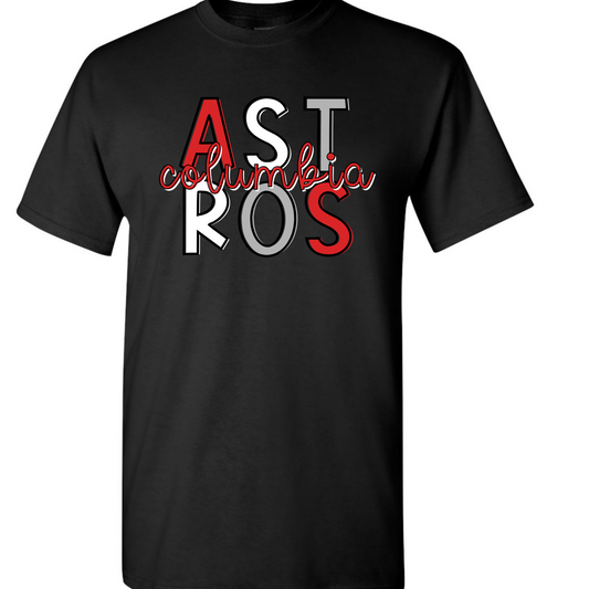 Columbia Elementary Highlighter ASTROS Black Gildan Tee