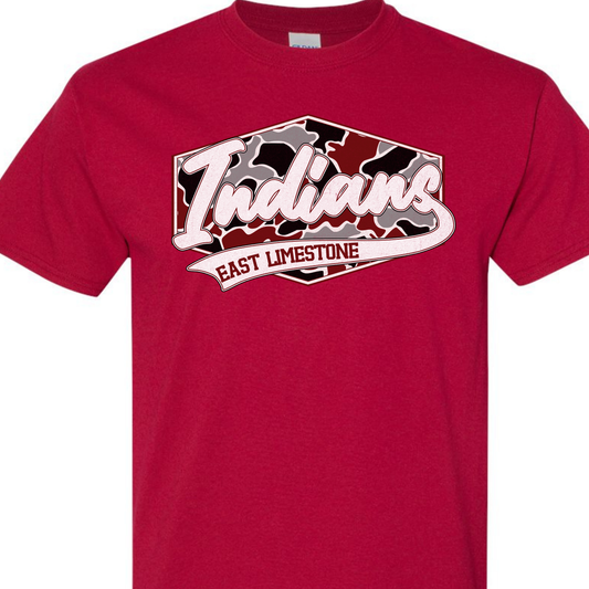 East Limestone Indians Camo Badge Adult Sizes