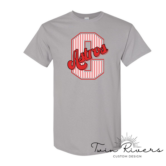 Columbia Elementary Varsity Striped Letter Gravel Gildan Tee