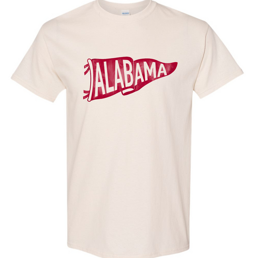 Alabama Pennant - Natural Gildan Short Sleeve