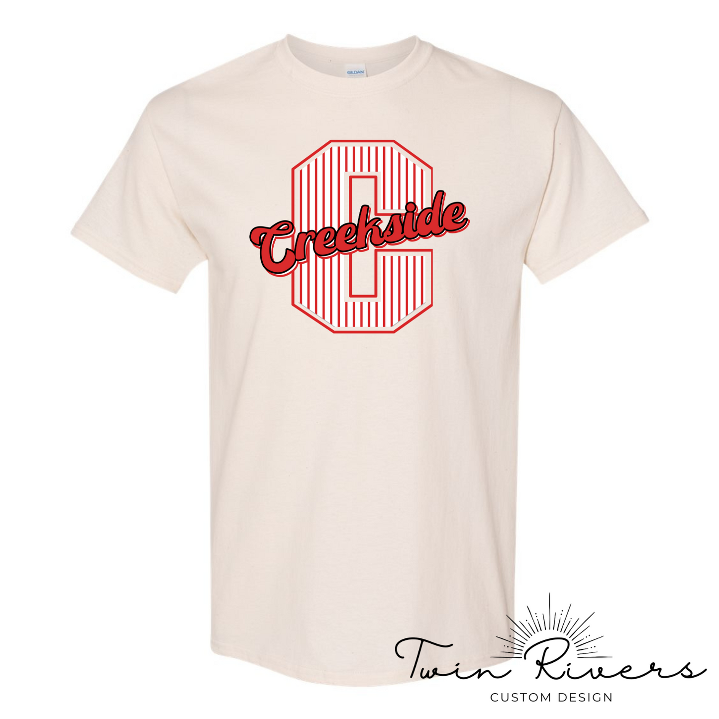 Creekside Varsity Striped Letter Tees