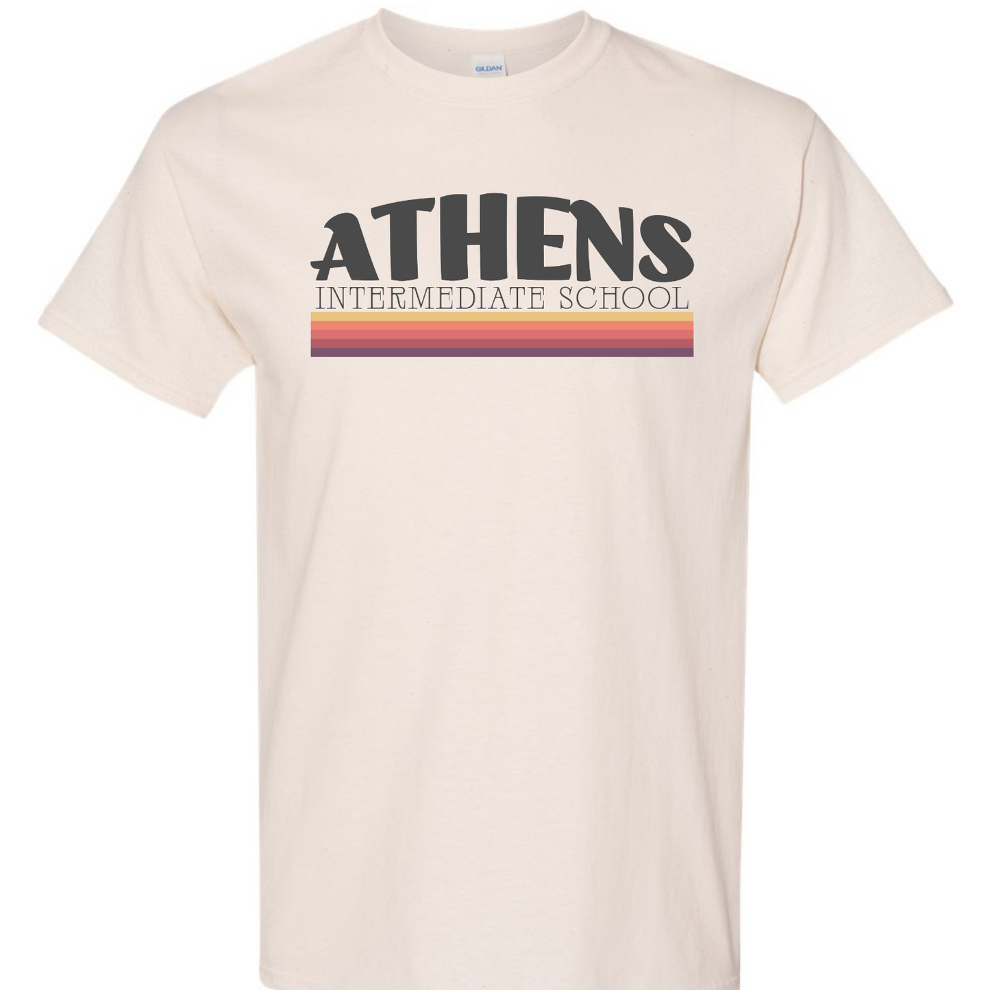 Athens Intermediate School Retro Stripes Short Sleeve Tees