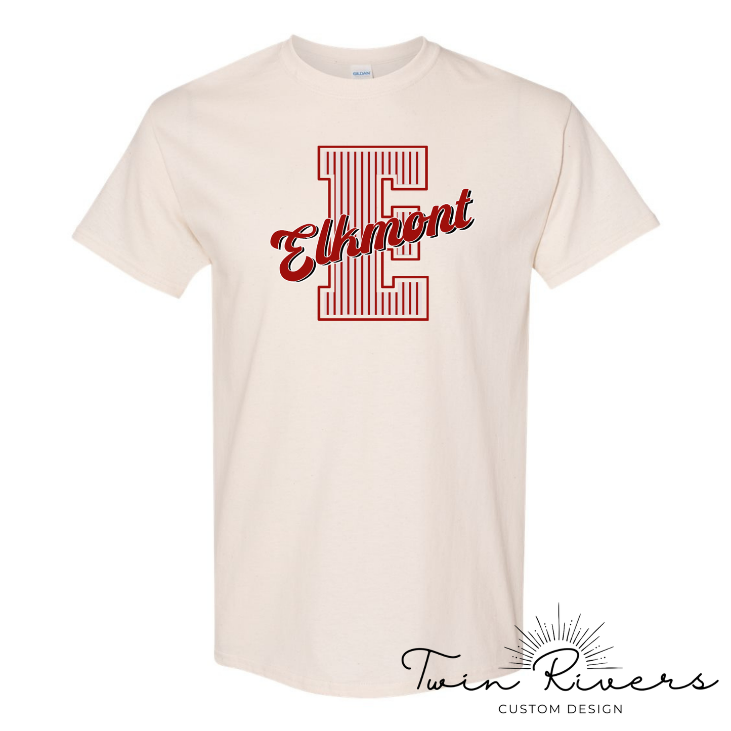 Elkmont Striped Varsity Letter Tees
