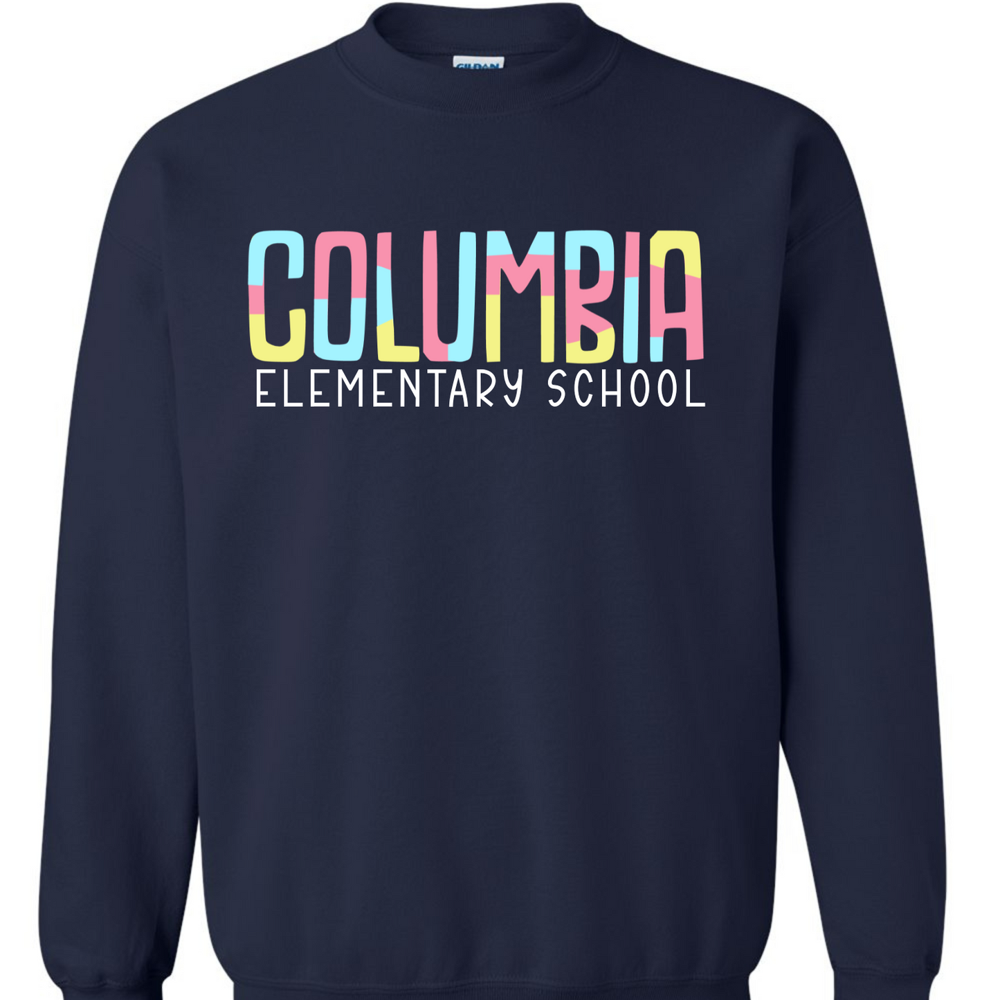 Columbia Elementary Color Block Navy Gildan Sweatshirt