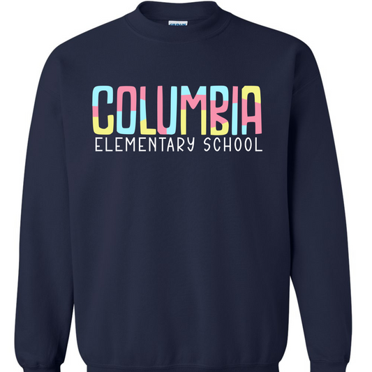 Columbia Elementary Color Block Navy Gildan Sweatshirt