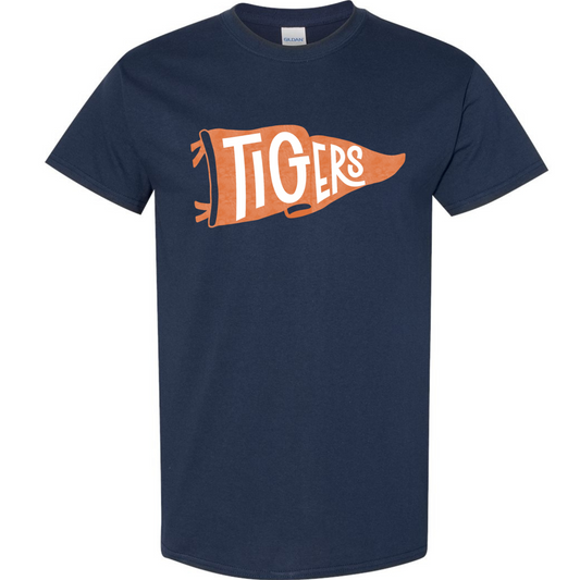 Auburn Tigers Pennant - Gildan Navy Tee