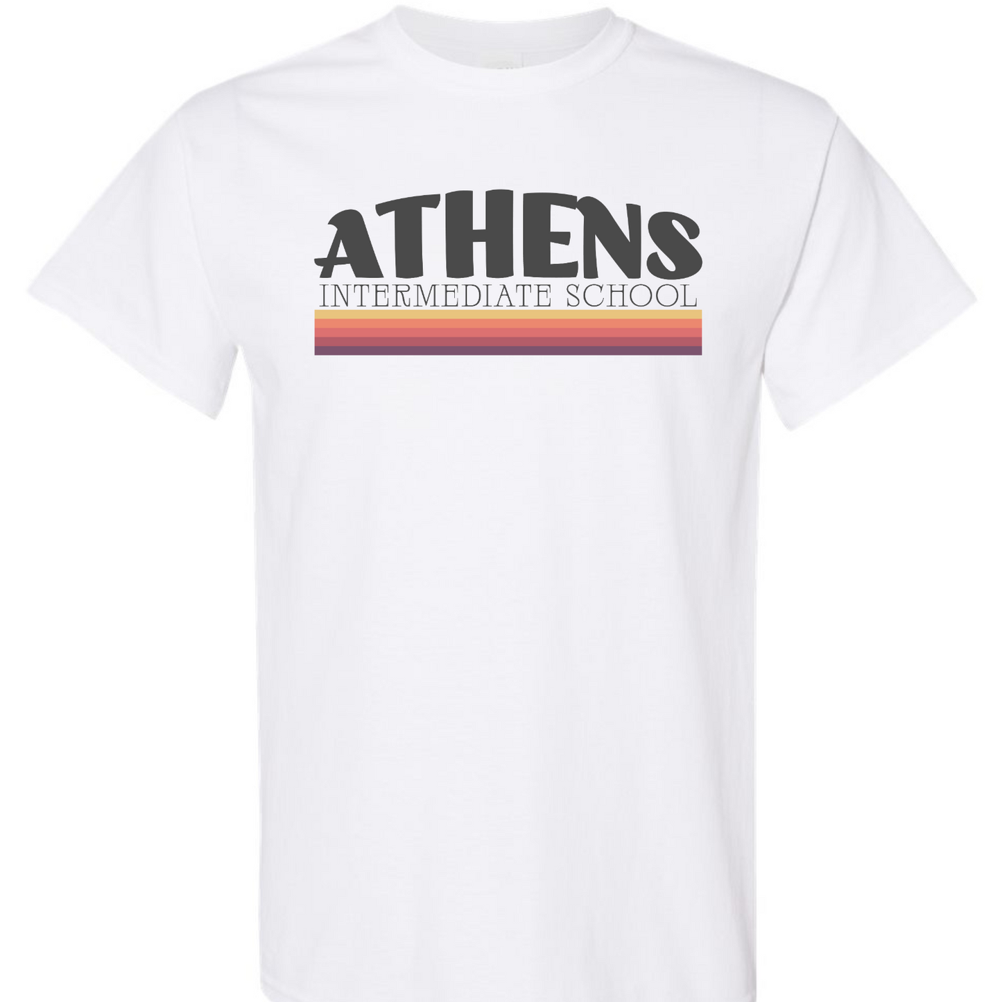 Athens Intermediate School Retro Stripes Short Sleeve Tees