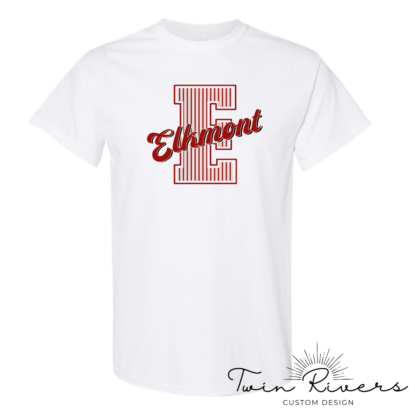 Elkmont Striped Varsity Letter Tees