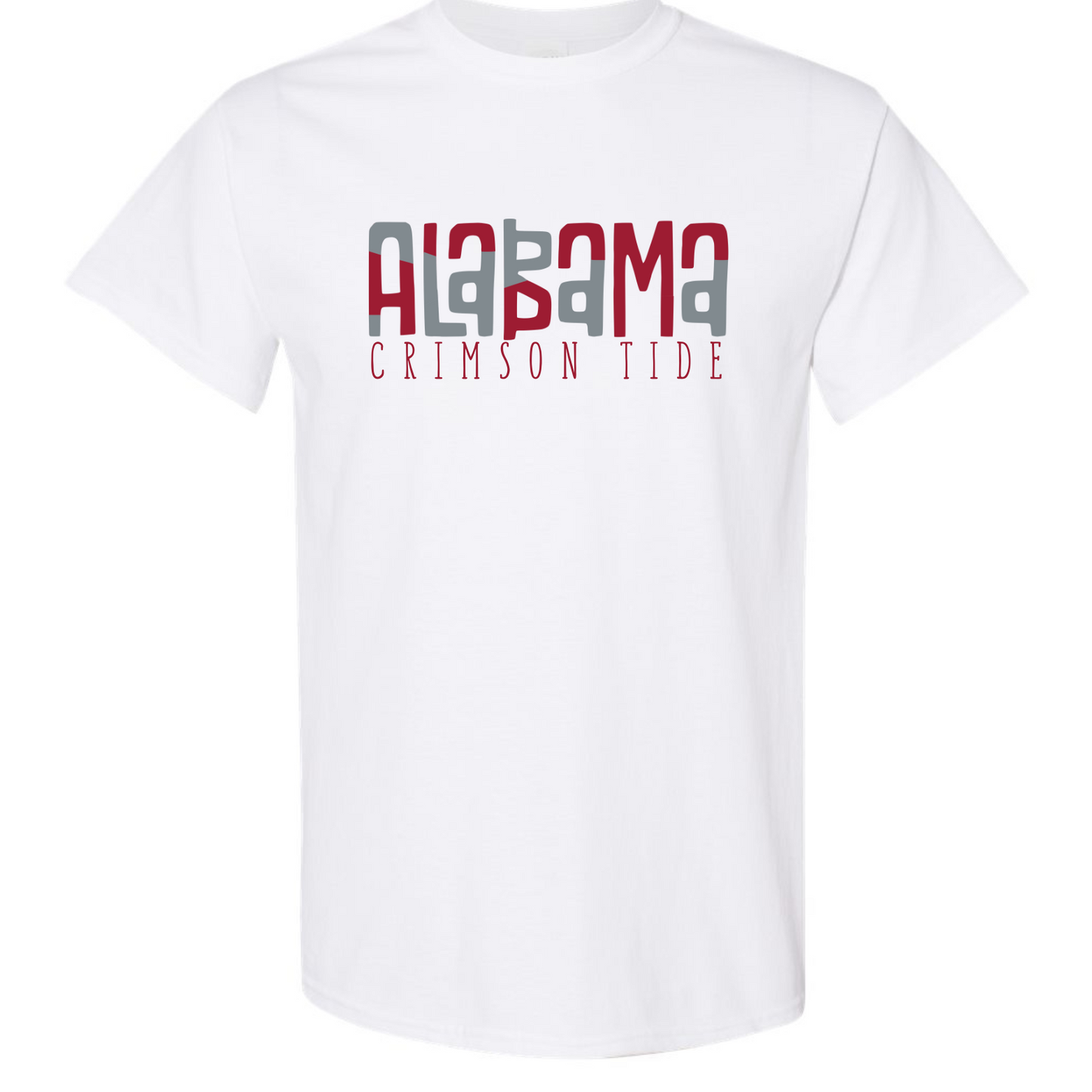 Alabama Crimson Tide - White Gildan Short Sleeve