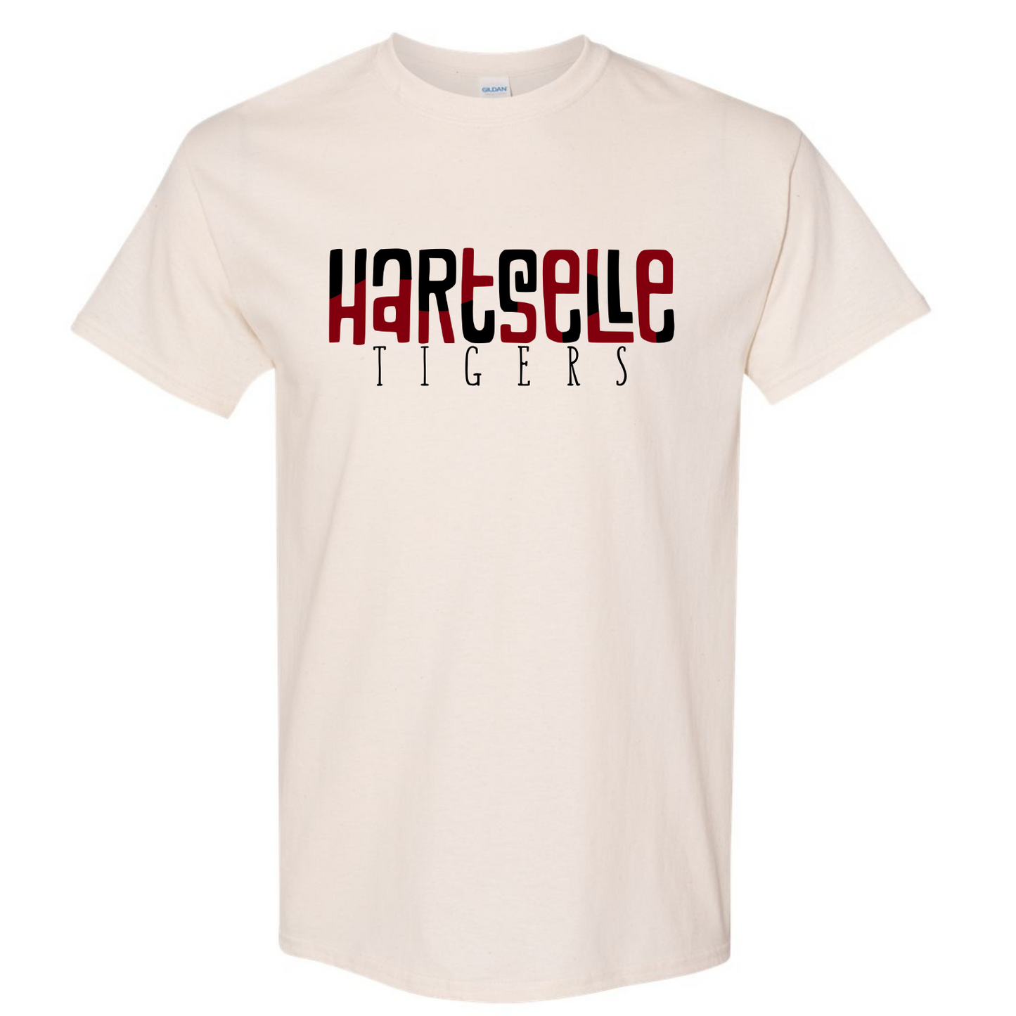 Hartselle Tigers  Color Block - Gildan Natural Short Sleeve