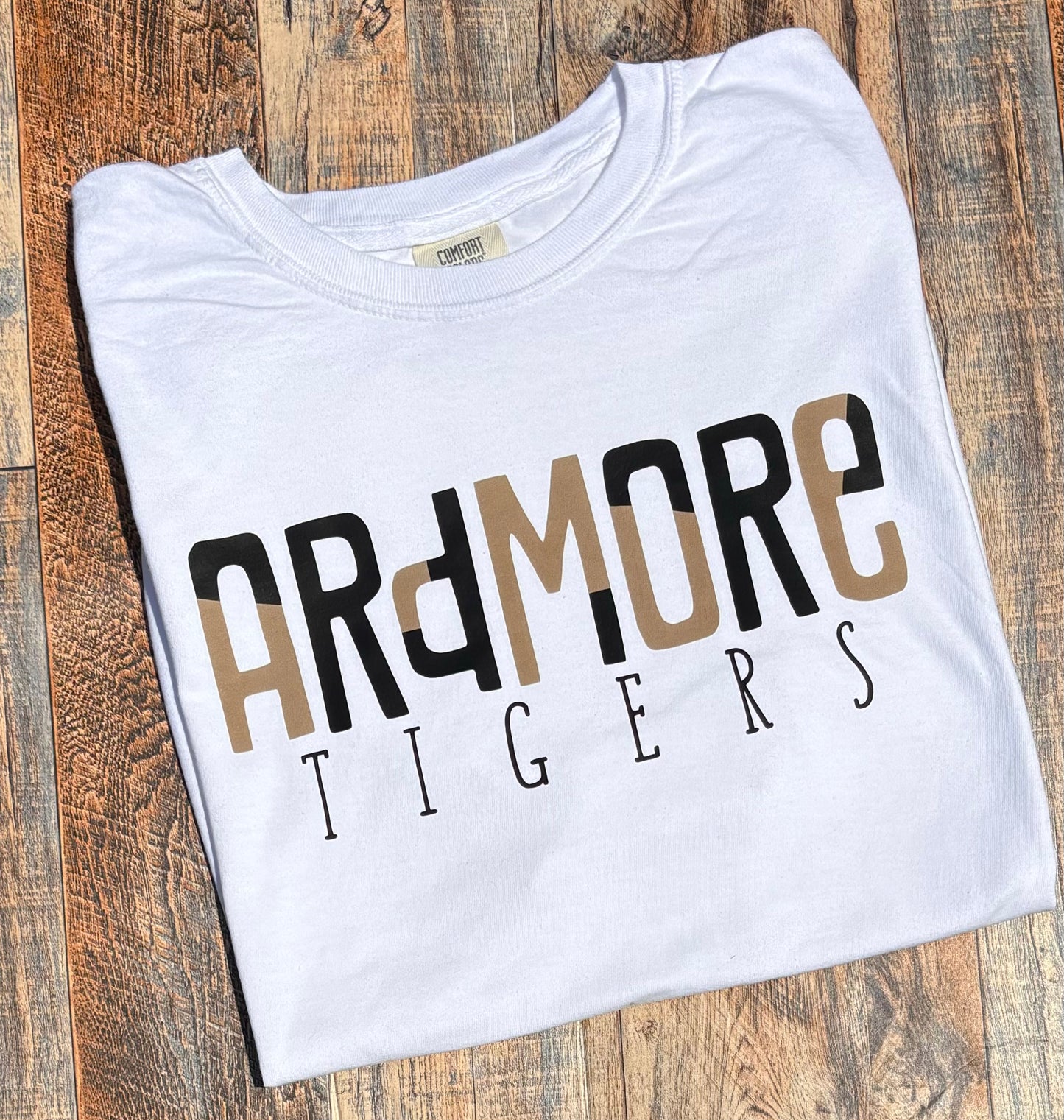 Ardmore Tigers Color Block - Comfort Color White Short Sleeve