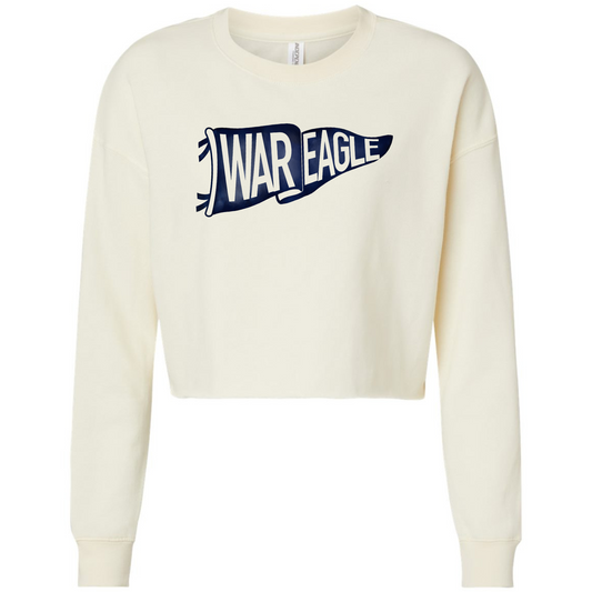 War Eagle Pennant - Bone American Apparel Cropped Lightweight Sweatshirt