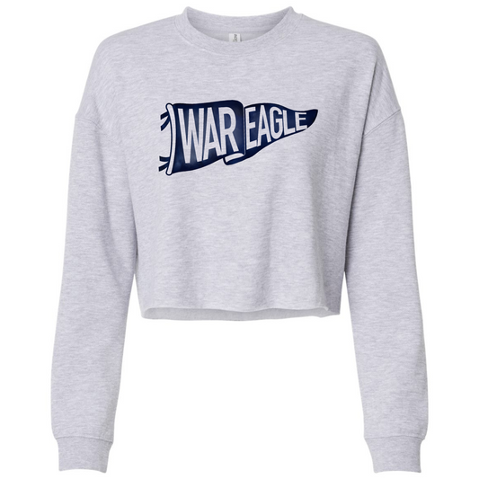 War Eagle Pennant - Gray Heather American Apparel Cropped Lightweight Sweatshirt