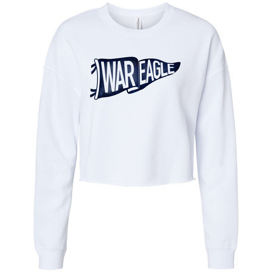 War Eagle Pennant - White American Apparel Cropped Lightweight Sweatshirt