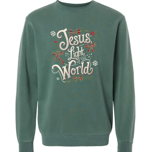 Light of the World - Independent Trading Co. Alpine Green Sweatshirt