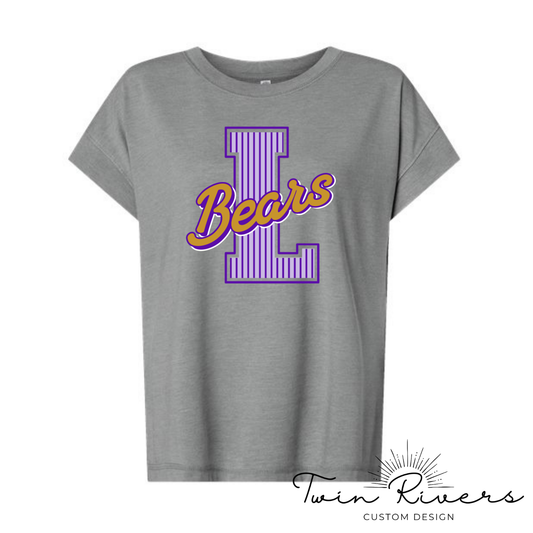 Lexington Bears Striped Varsity Letter Vintage Tees