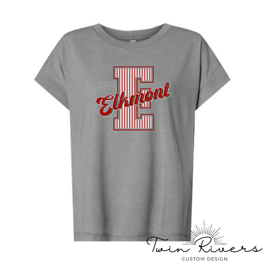 Elkmont Striped Varsity Letter Vintage Tees