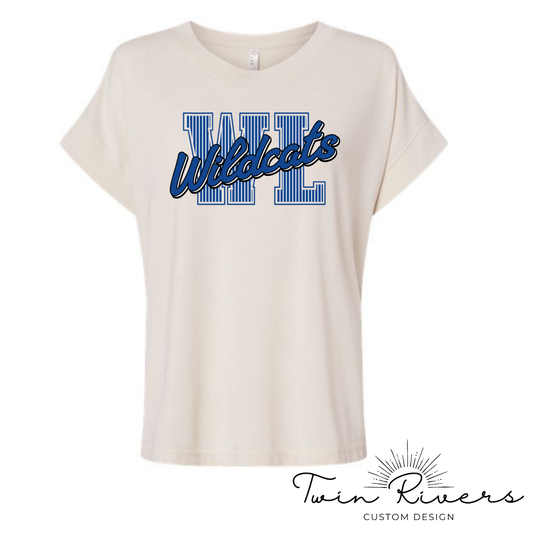 West Limestone Wildcats Striped Varsity Letter Vintage Tees