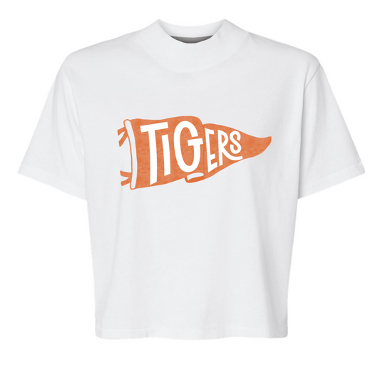 Auburn Tigers Pennant - Boxy White Tee